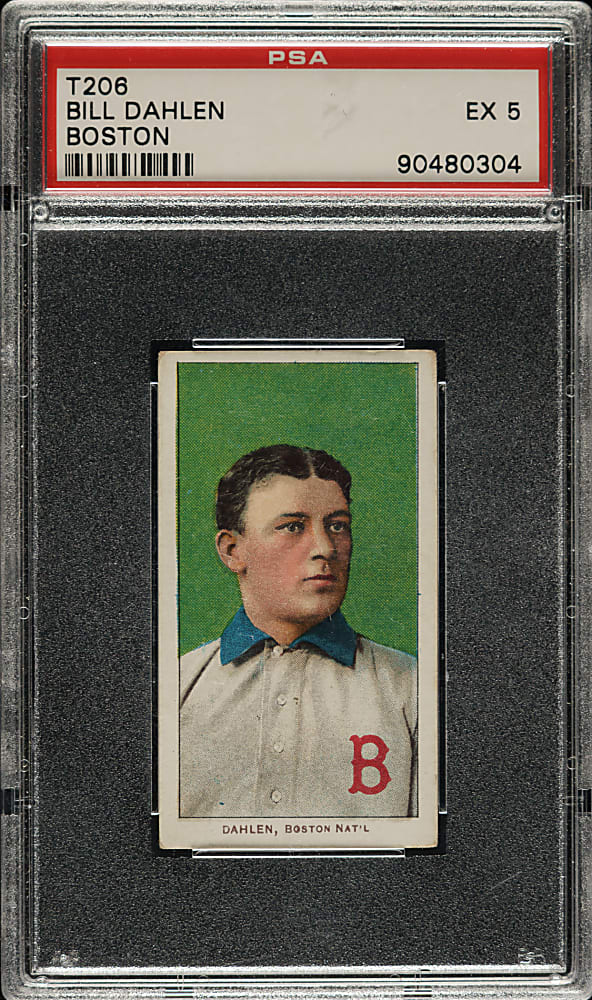 1909-1911 T206 White Border Bill Dahlen Boston PSA EX 5 - Sovereign 150 Back