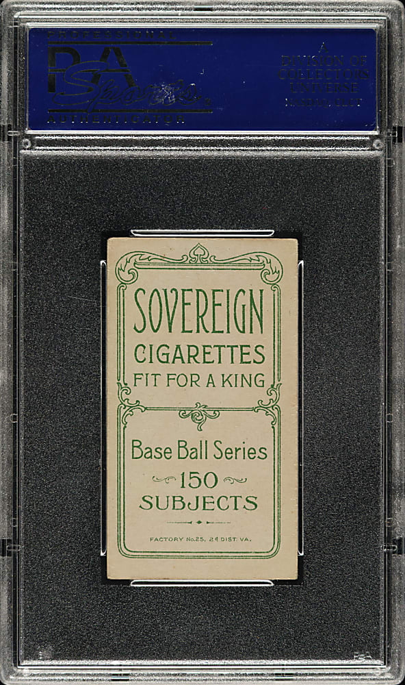 1909-1911 T206 White Border Bill Dahlen Boston PSA EX 5 - Sovereign 150 Back