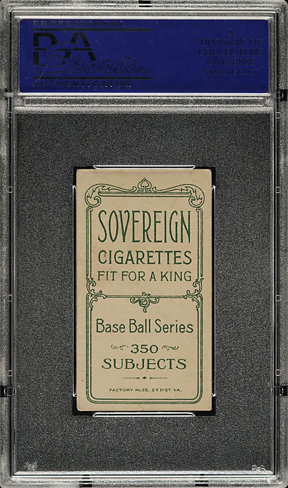 1909-1911 T206 White Border Del Howard PSA EX 5 - Sovereign 350 Back