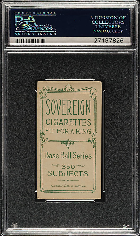 1909-1911 T206 White Border Rube Kroh PSA EX 5 - Sovereign 350 Back