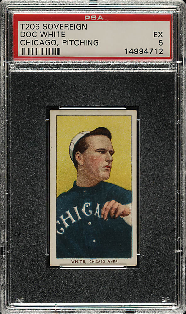 1909-1911 T206 White Border Doc White Pitching PSA EX 5 - Sovereign 350 Back