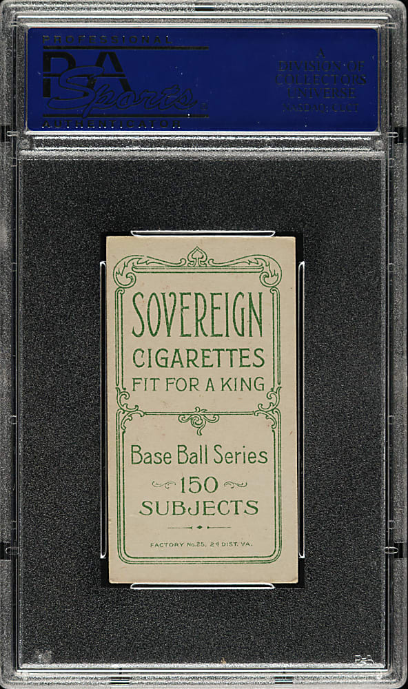 1909-1911 T206 White Border Al Bridwell Portrait No Cap PSA EX 5 - Sovereign 150 Back