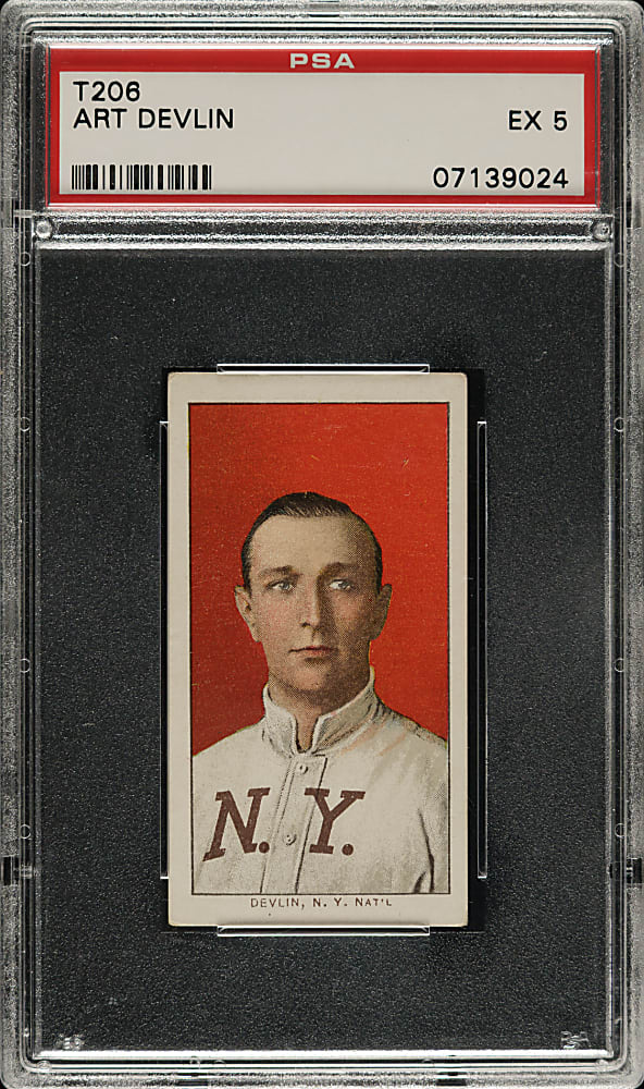 1909-1911 T206 White Border Art Devlin PSA EX 5 - Sovereign 350 Back