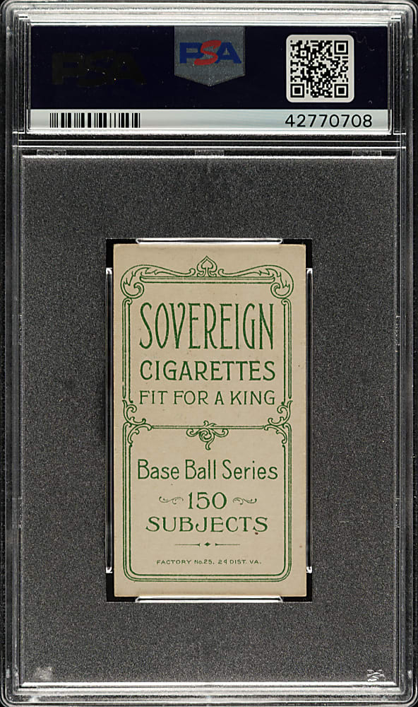 1909-1911 T206 White Border Bull Durham PSA EX 5 - Sovereign 150 Back - 1 of 3 - Highest Graded!