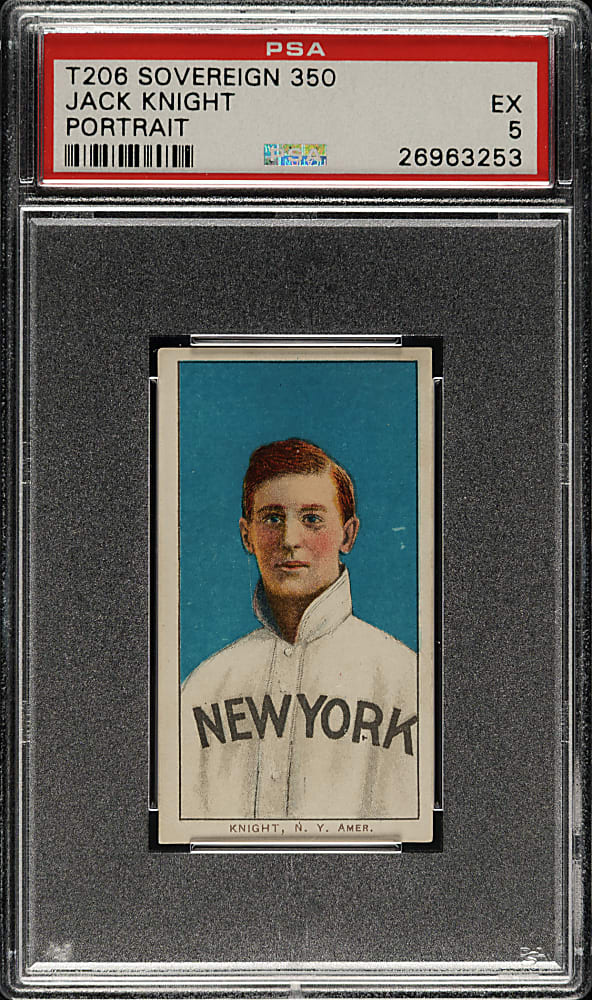 1909-1911 T206 White Border Jack Knight Portrait PSA EX 5 - Sovereign 350 Back