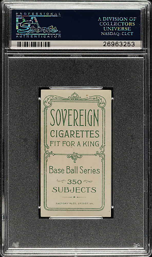 1909-1911 T206 White Border Jack Knight Portrait PSA EX 5 - Sovereign 350 Back