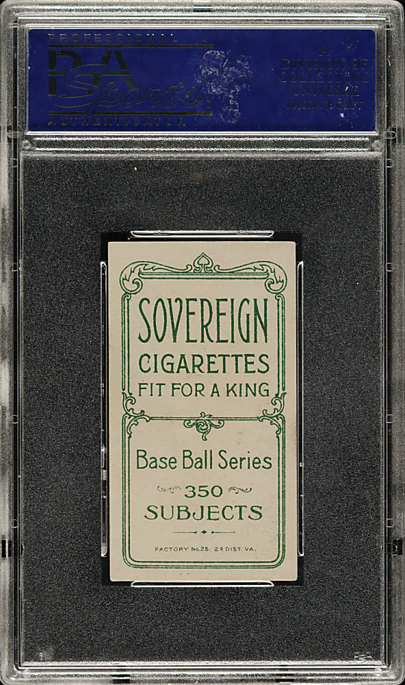 1909-1911 T206 White Border Red Kleinow New York with Bat PSA EX 5 - Sovereign 350 Back