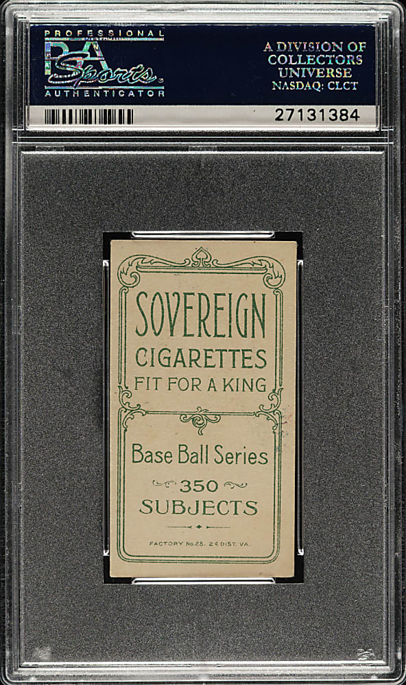 1909-1911 T206 White Border Bill Malarkey PSA EX 5 - Sovereign 350 Back