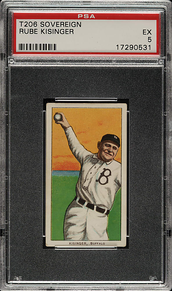 1909-1911 T206 White Border Rube Kisinger PSA EX 5 - Sovereign 350 Back - 1 of 2 - Highest Graded!