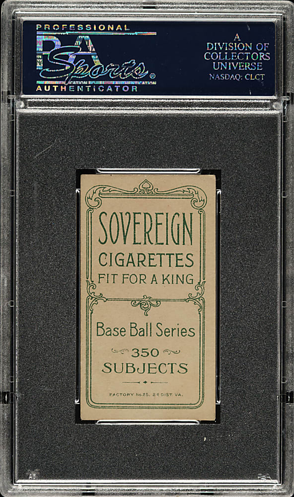 1909-1911 T206 White Border Ted Easterly PSA EX 5 - Sovereign 350 Back