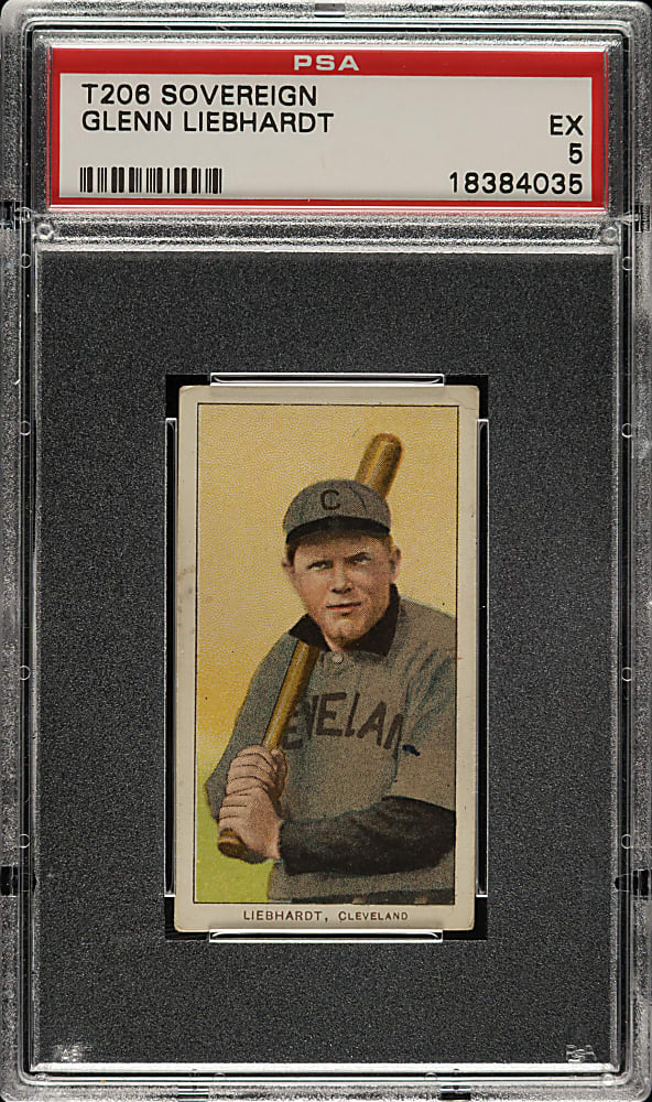 1909-1911 T206 White Border Glenn Liebhardt PSA EX 5 - Sovereign 350 Back