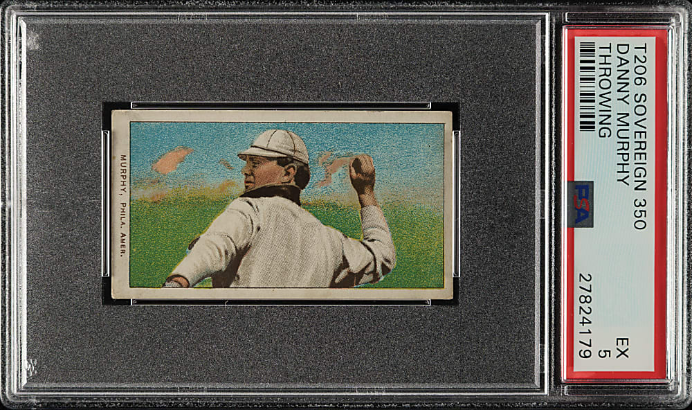 1909-1911 T206 White Border Danny Murphy Throwing PSA EX 5 - Sovereign 350 Back - 1 of 3 - Highest Graded!