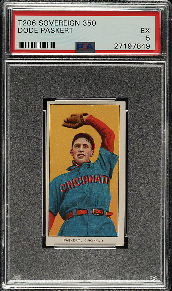 1909-1911 T206 White Border Dode Paskert PSA EX 5 - Sovereign 350 Back