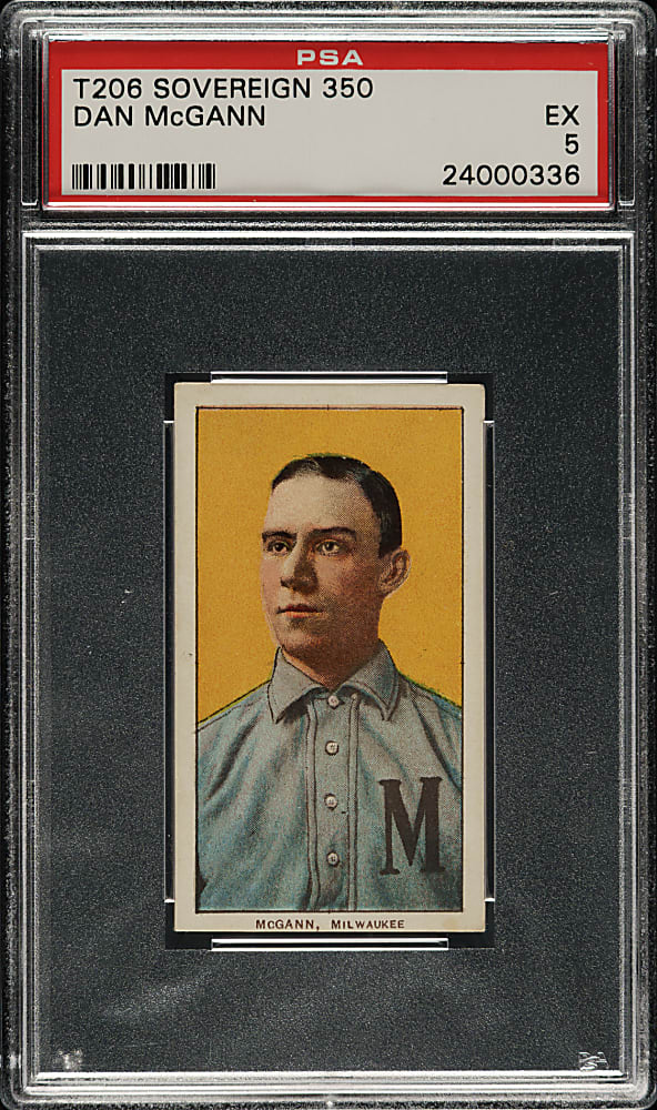 1909-1911 T206 White Border Dan McGann PSA EX 5 - Sovereign 350 Back - 1 of 2 - Highest Graded!