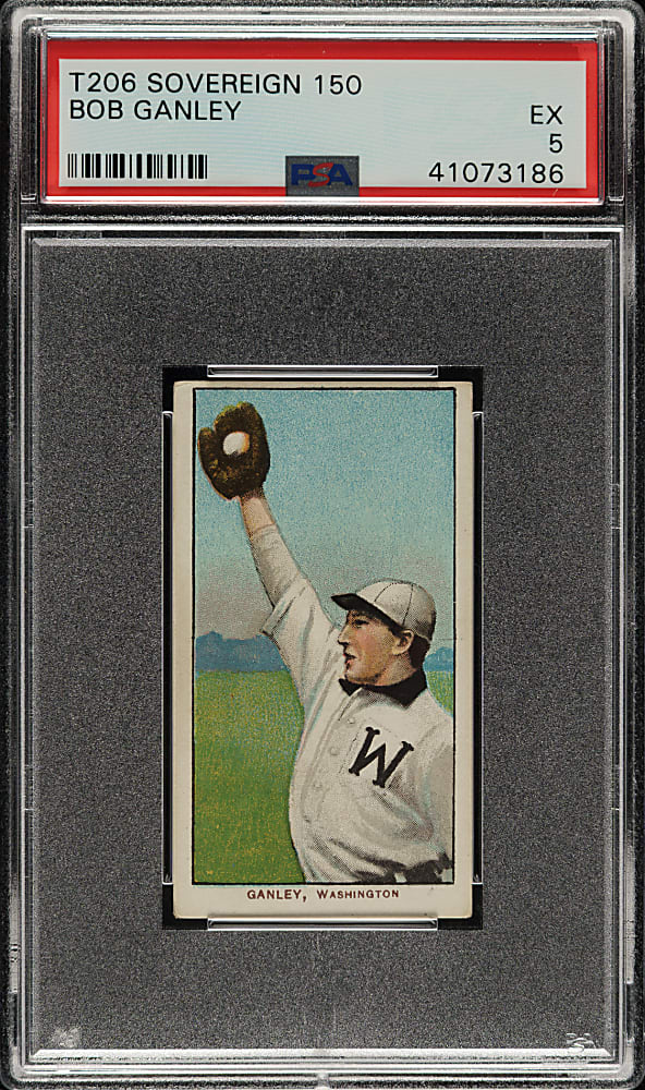 1909-1911 T206 White Border Bob Ganley PSA EX 5 - Sovereign 150 Back