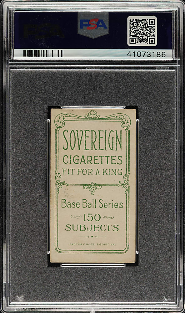 1909-1911 T206 White Border Bob Ganley PSA EX 5 - Sovereign 150 Back