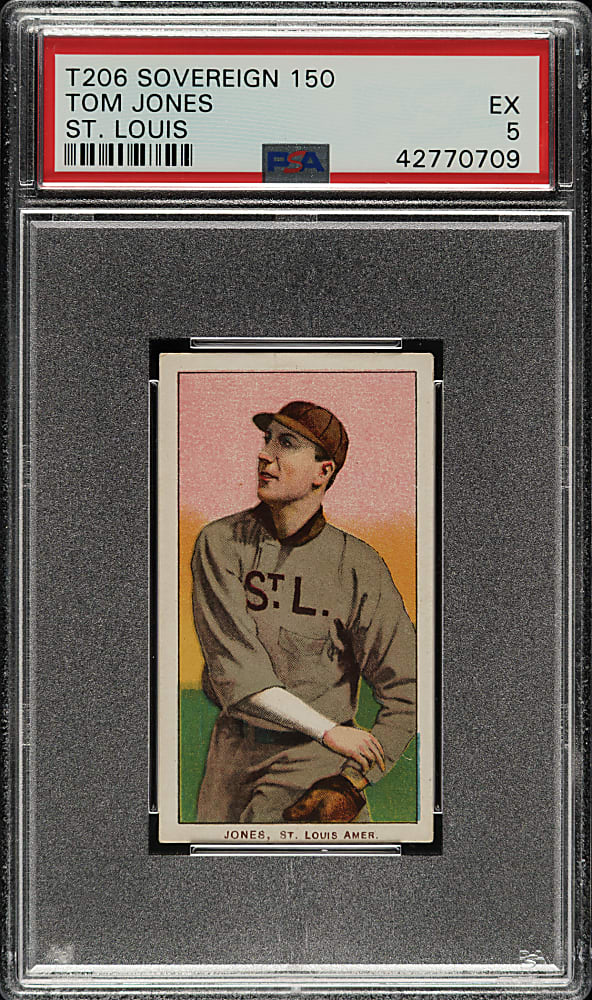 1909-1911 T206 White Border Tom Jones PSA EX 5 - Sovereign 150 Back