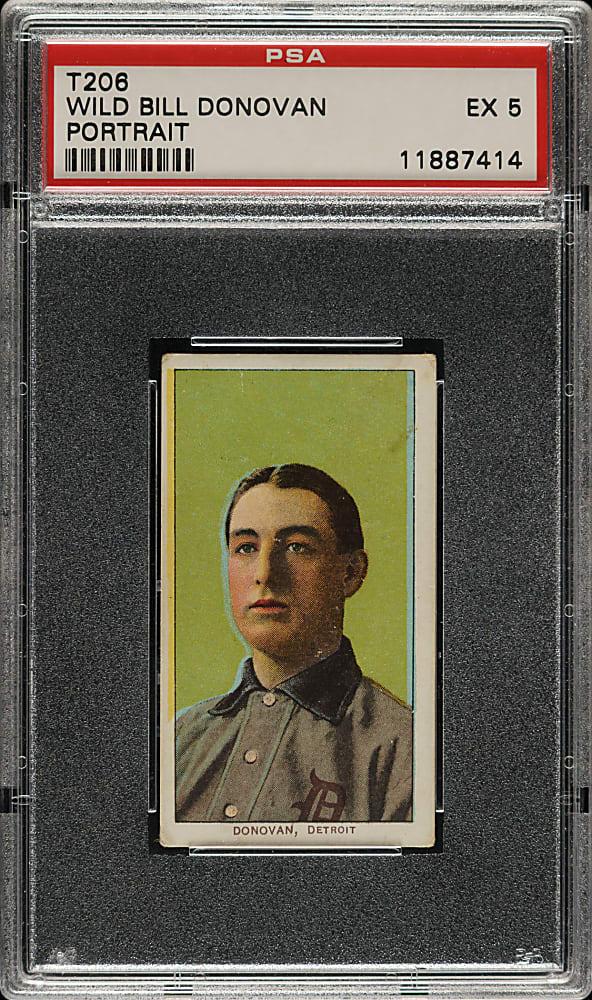 1909-1911 T206 White Border Wild Bill Donovan Portrait PSA EX 5 - Sovereign 150 Back - Highest Graded!