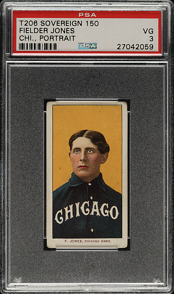1909-1911 T206 White Border Fielder Jones Portrait PSA VG 3 - Sovereign 150 Back
