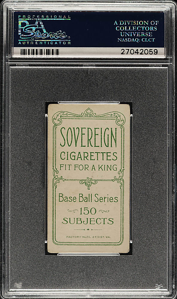 1909-1911 T206 White Border Fielder Jones Portrait PSA VG 3 - Sovereign 150 Back