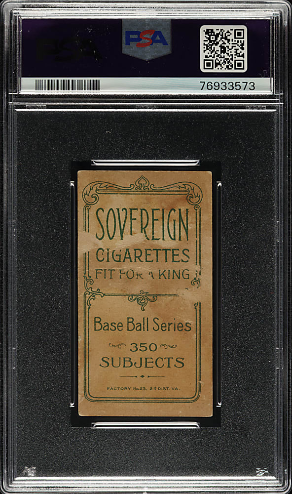1909-1911 T206 White Border Jack Barry PSA FAIR 1.5 (MK) - Sovereign 350 Back