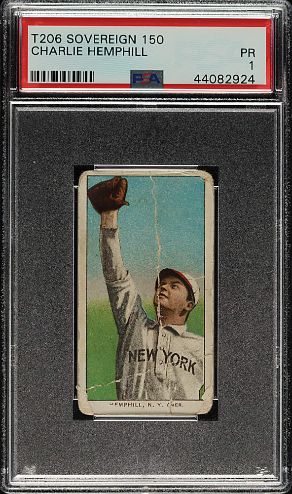 1909-1911 T206 White Border Charlie Hemphill PSA POOR 1 - Sovereign 150 Back