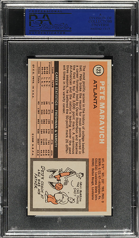 1970-1971 Topps Basketball #123 Pete Maravich Rookie PSA MINT 9