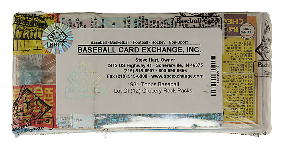 1981 Topps Unopened Grocery Rack Pack Collection (12) - BBCE
