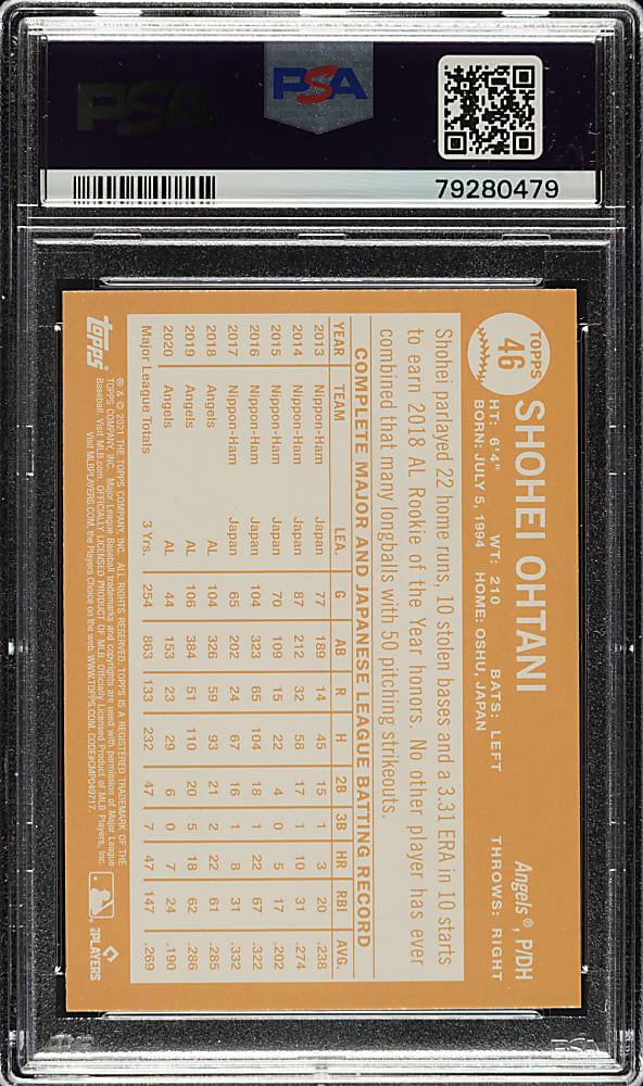 2021 Topps All-Star Rookie Cup #46 Shohei Ohtani SP PSA GEM MINT 10