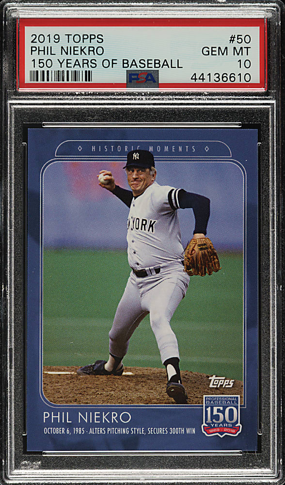 2019 Topps 150 Years of Baseball #50 Phil Niekro PSA GEM MINT 10