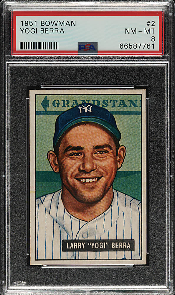 1951 Bowman #2 Yogi Berra PSA NM-MT 8