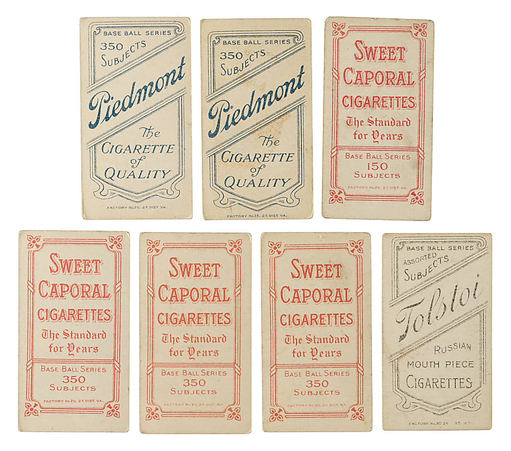 1909-1911 T206 White Border St. Louis Cardinals Collection (7) Including Tolstoi Back