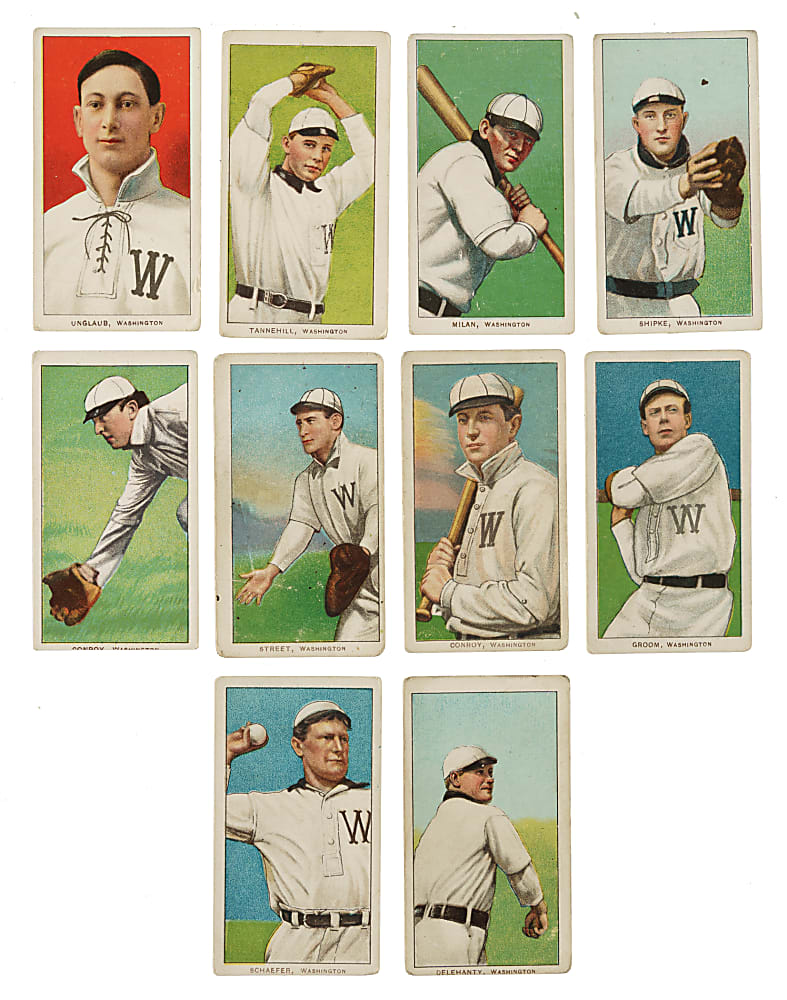1909-1911 T206 White Border Washington Senators Collection (10)
