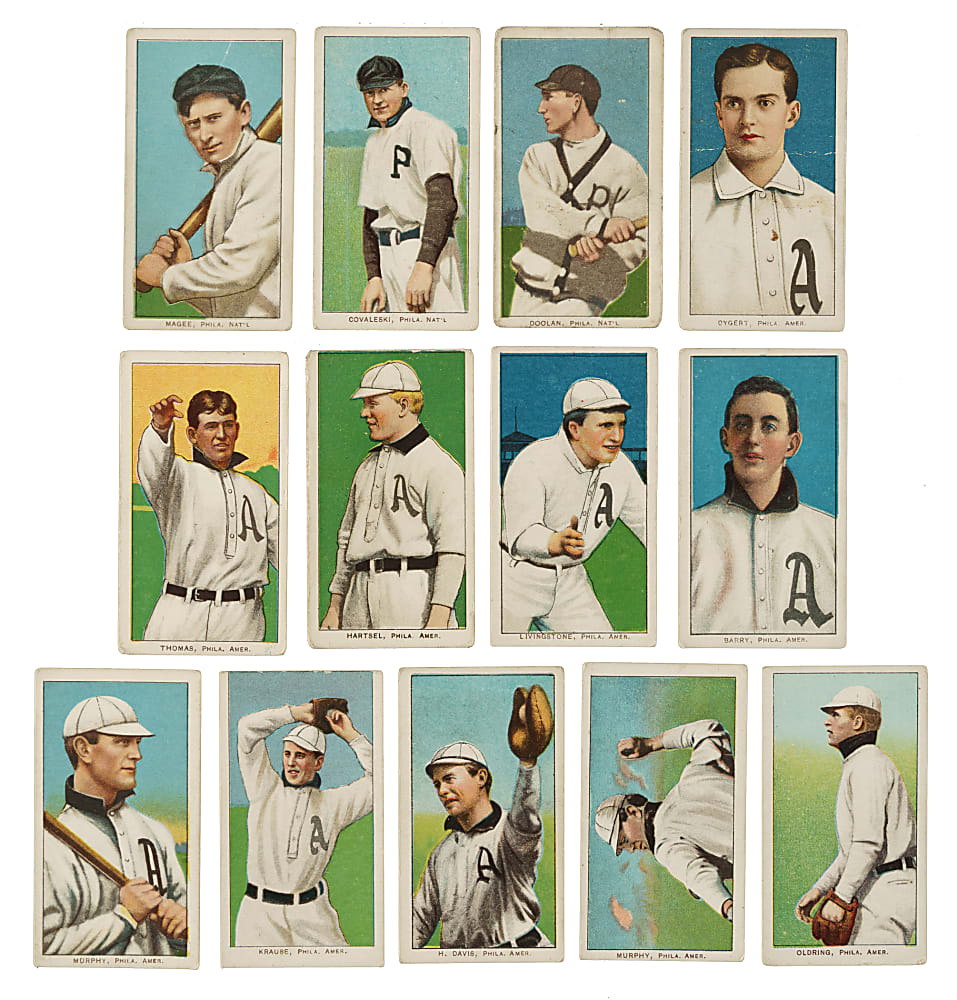1909-1911 T206 White Border Philadelphia Athletics Collection (13)