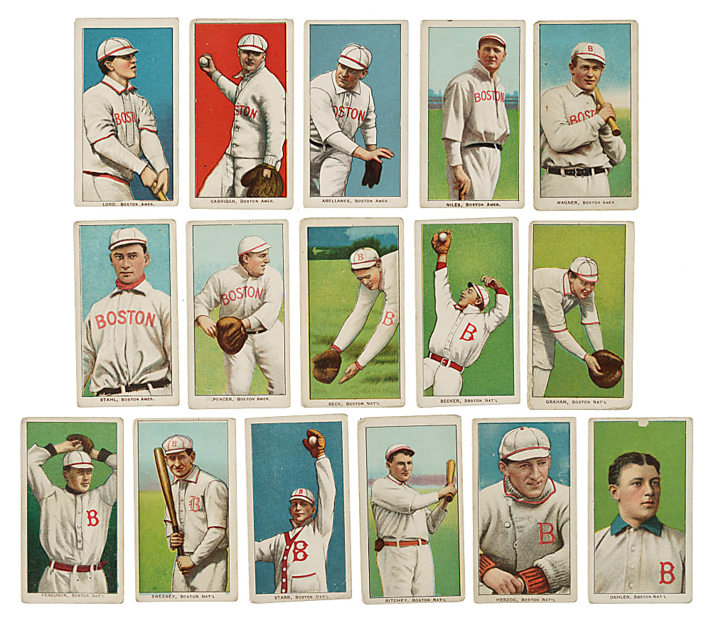 1909-1911 T206 White Border Boston Doves and Red Sox Collection (16)