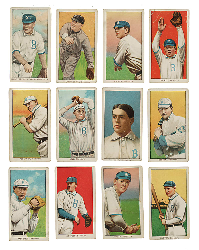 1909-1911 T206 White Border Brooklyn Superbas Collection (12)