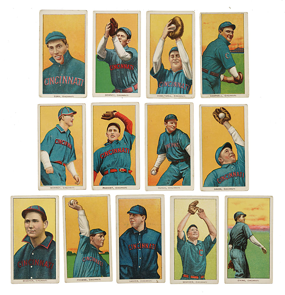 1909-1911 T206 White Border Cincinnati Reds Collection (13)