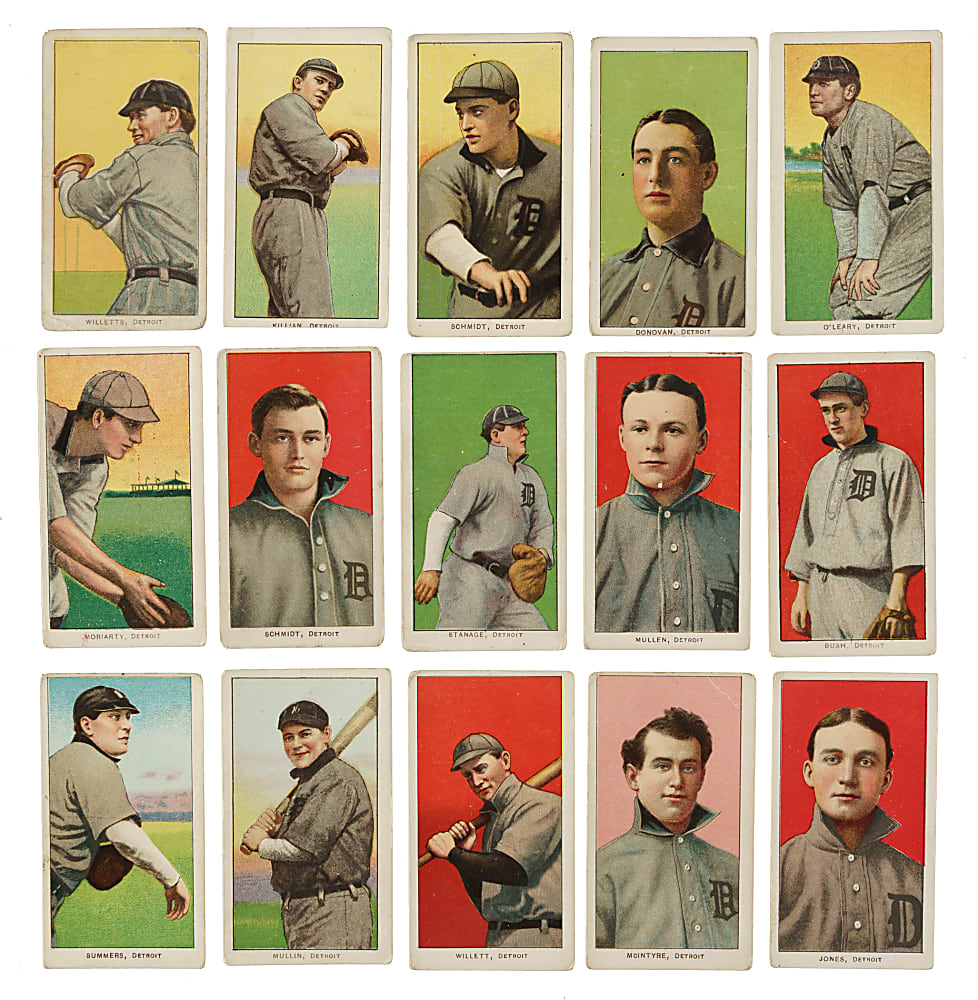 1909-1911 T206 White Border Detroit Tigers Collection (15)
