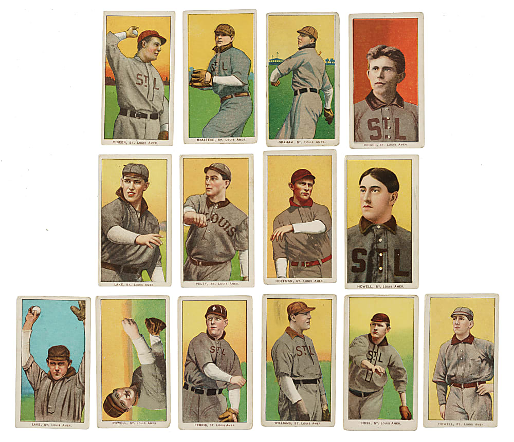1909-1911 T206 White Border St. Louis Browns Collection (14)