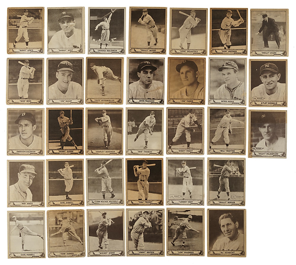 1940 R335 Play Ball Collection (37) Including Walter Johnson, Grover Alexander, and Mel Ott