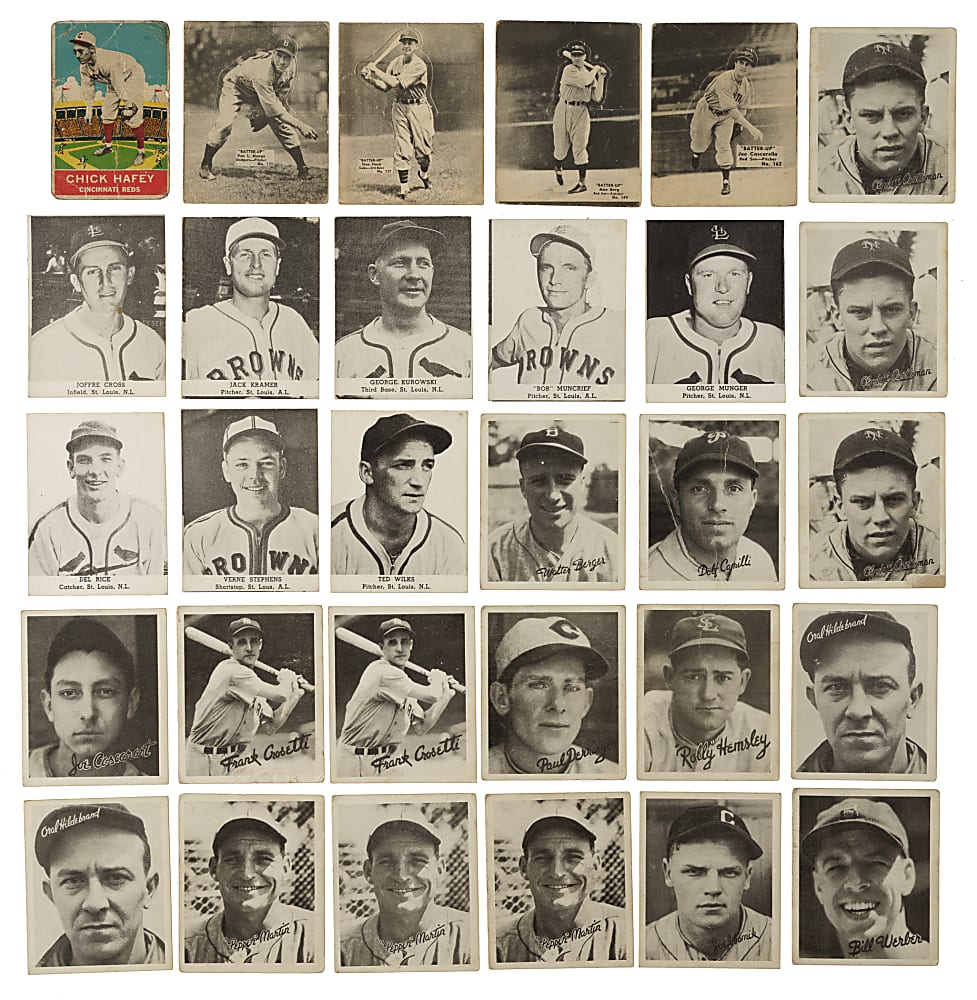 1933 to 1947 DeLong, Batter-Up and Goudey Collection (40) Including Mickey Cochrane, Lefty Grove and Rick Ferrell