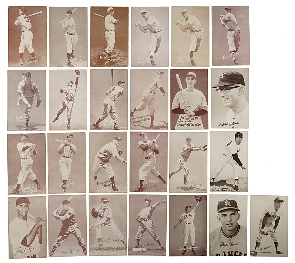 1939-1946 W462 Salutation Exhibits and 1947-1966 Exhibits Collection (29) Including Jimmie Foxx, Joe DiMaggio, and Mel Ott
