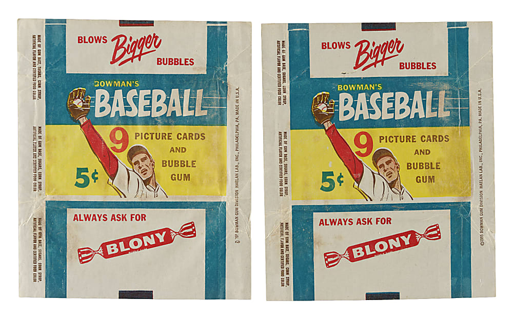 1955 Bowman Five-Cent Wrapper Pair