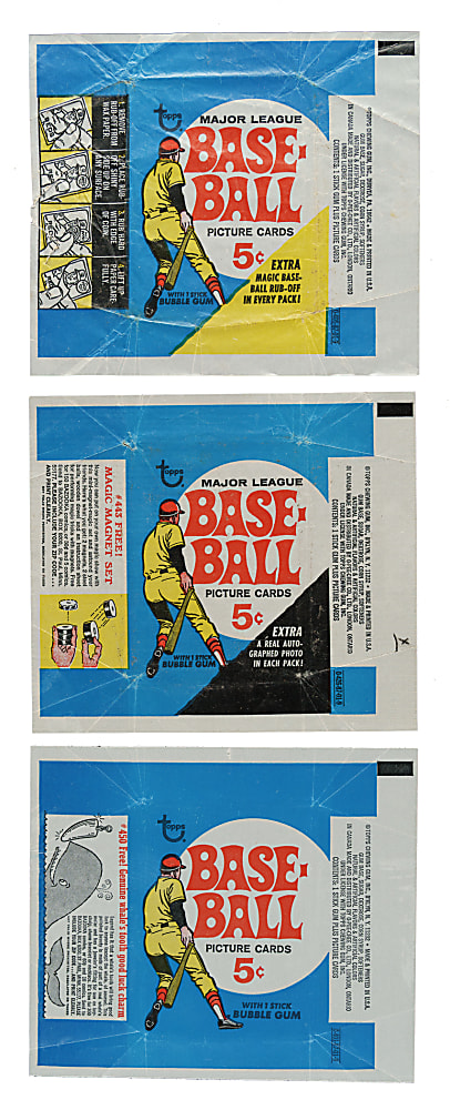 1969 Topps Five-Cent Wrapper Trio
