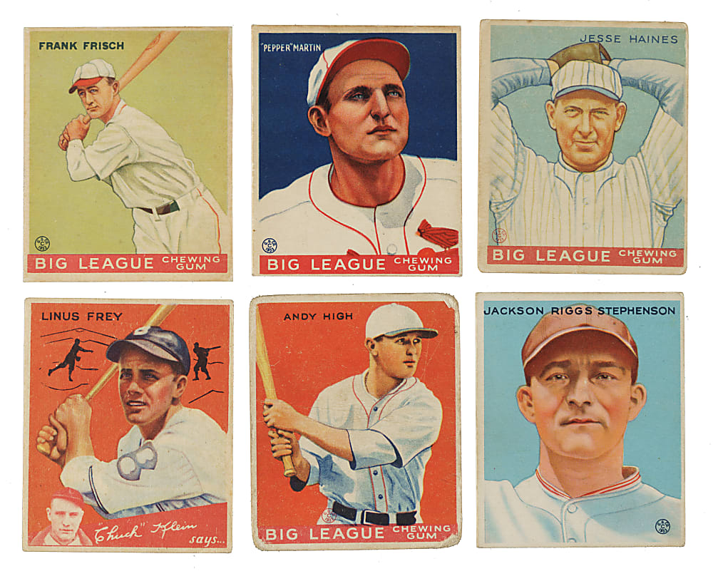 1933 R319 Goudey Collection (6) Including Jesse Haines and Frank Frisch