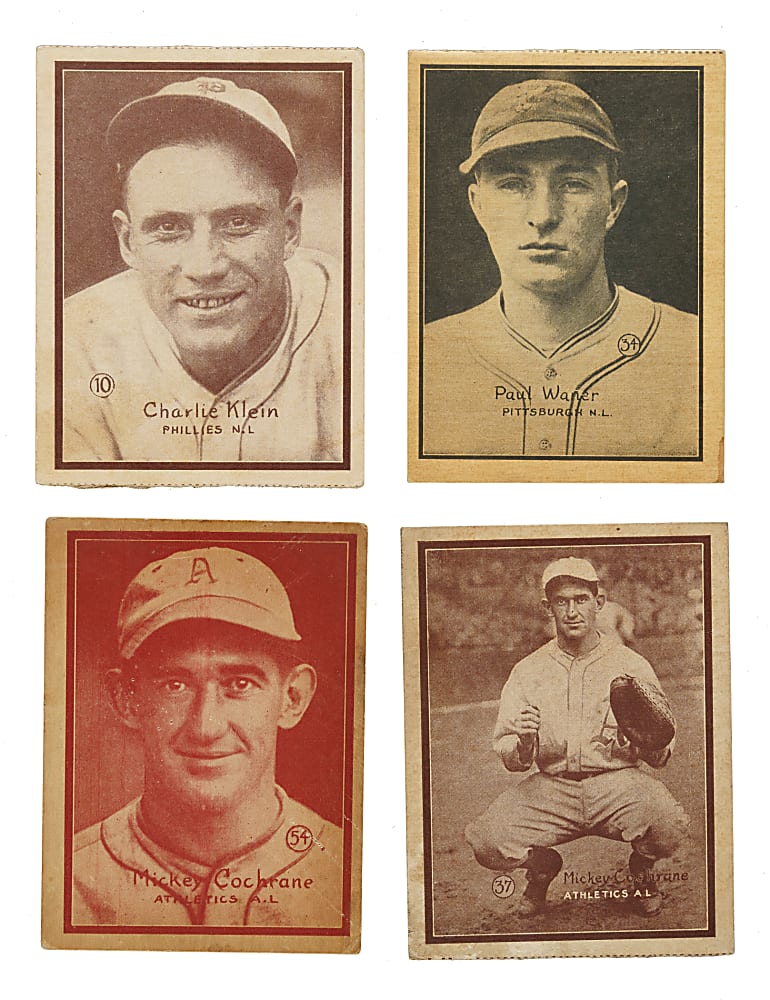 1931 W517 Collection (4) Including Paul Waner, Charlie Klein, and Mickey Cochrane