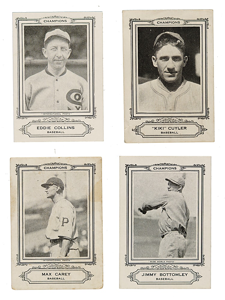 1926 Spalding Champions Collection (4) Including Collins, Bottomley, Cuyler, and Carey