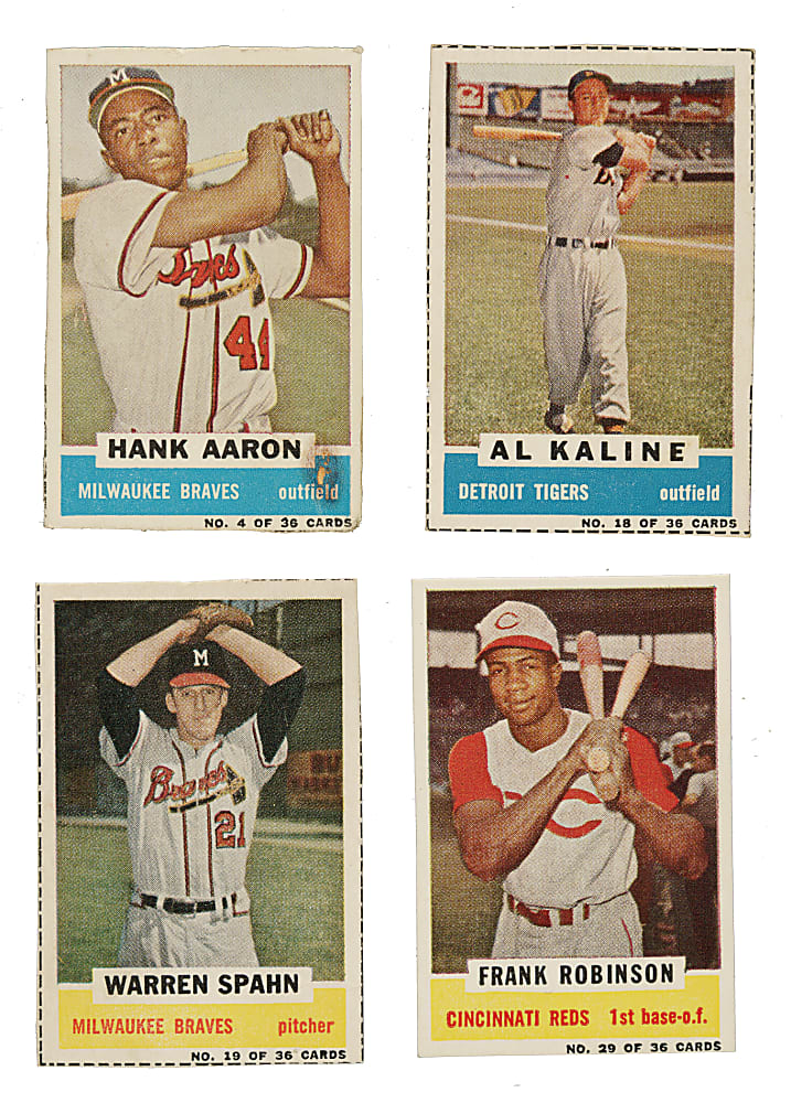 1960 Bazooka Partial Set (23/36) Including Hank Aaron, Warren Spahn, and Al Kaline