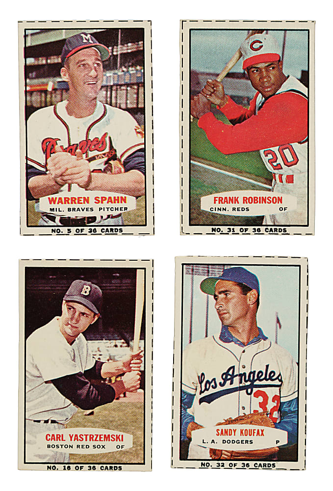 1964 Bazooka Partial Set (18/36) Including Sandy Koufax, Frank Robinson, and Carl Yastrzemski