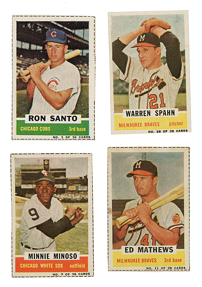 1961 Bazooka Partial Set (22/36) Including Ed Mathews, Minnie Minoso, and Warren Spahn